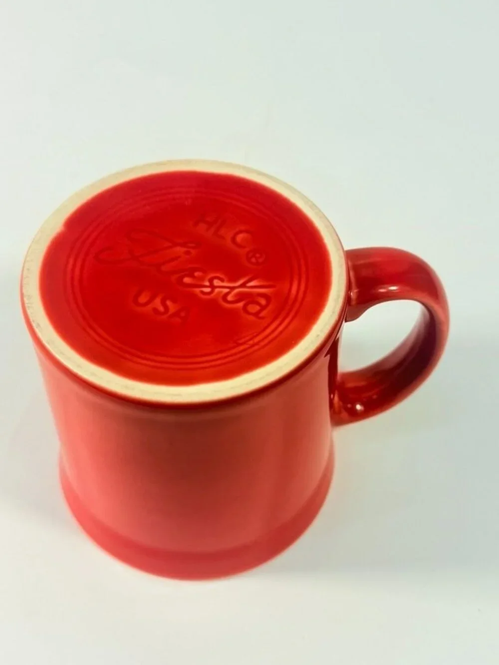 Coffee Tea Mug Cup Scarlet Red Fiesta Ware 8oz 3 5/8 in Homer Laughlin Vintage - Picture 12 of 16